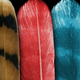 X-ray fluorescence maps of zinc, calcium, and benzo-sulfur in a kestrel feather. (Image: SLAC National Accelerator Laboratory)